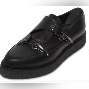 Luisaviaroma FAQTORY Buckle Leather Creeper Loafers